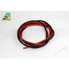 Cable silicone awg8 6.03mm2 1m de rouge et 1m de noir