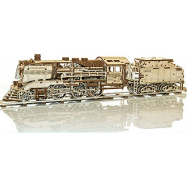 Puzzle mécanique bois Locomotive + Tender