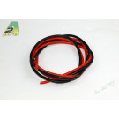 Cable silicone awg8 6.03mm2 1m de rouge et 1m de noir