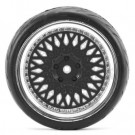 Fastrax 1/10 street/tread tyre classic black/chrome wheel