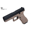 Réplique de poing GBB CO2 type Glock 17 Metal TAN Saigo/KJW 